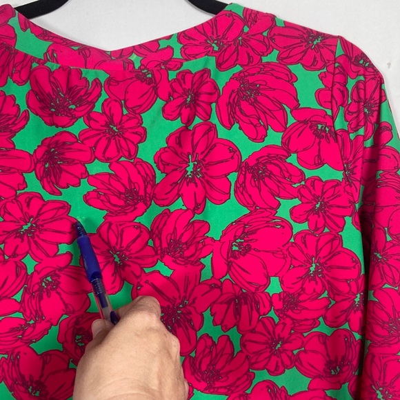 NWT Aryeh Vibrant Hot Pink and Green Midi Dress Sz S - Picture 9 of 10